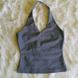 ✨90's Vintage Halo Silver Glitter Halter Top
